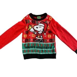 Peanuts Red and Green Holiday Sweater